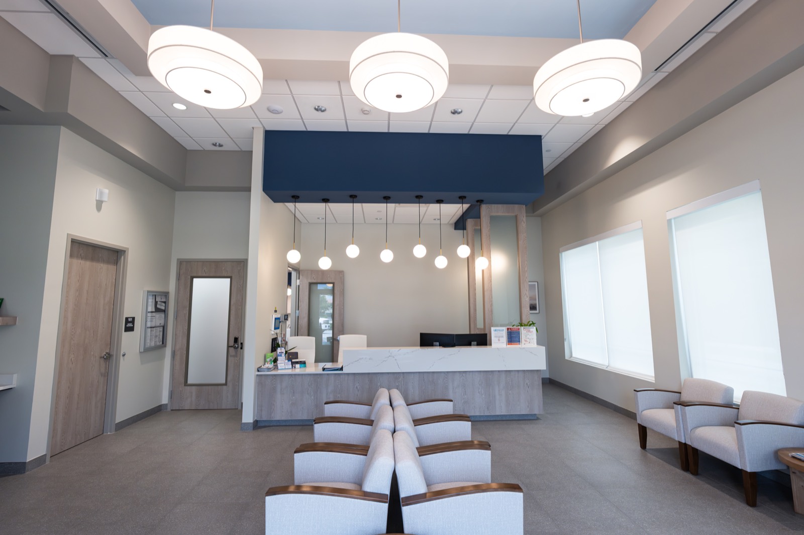 The reception and waiting area